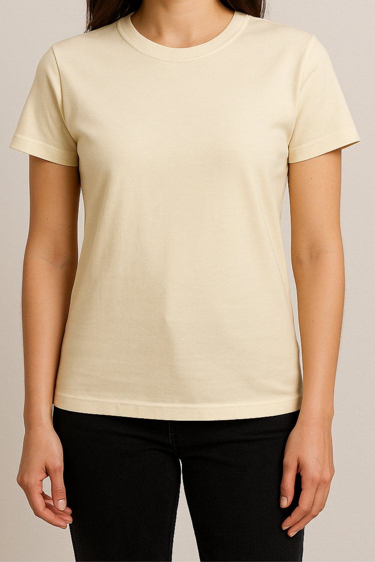 Camiseta Mujer Amarillo Pastel