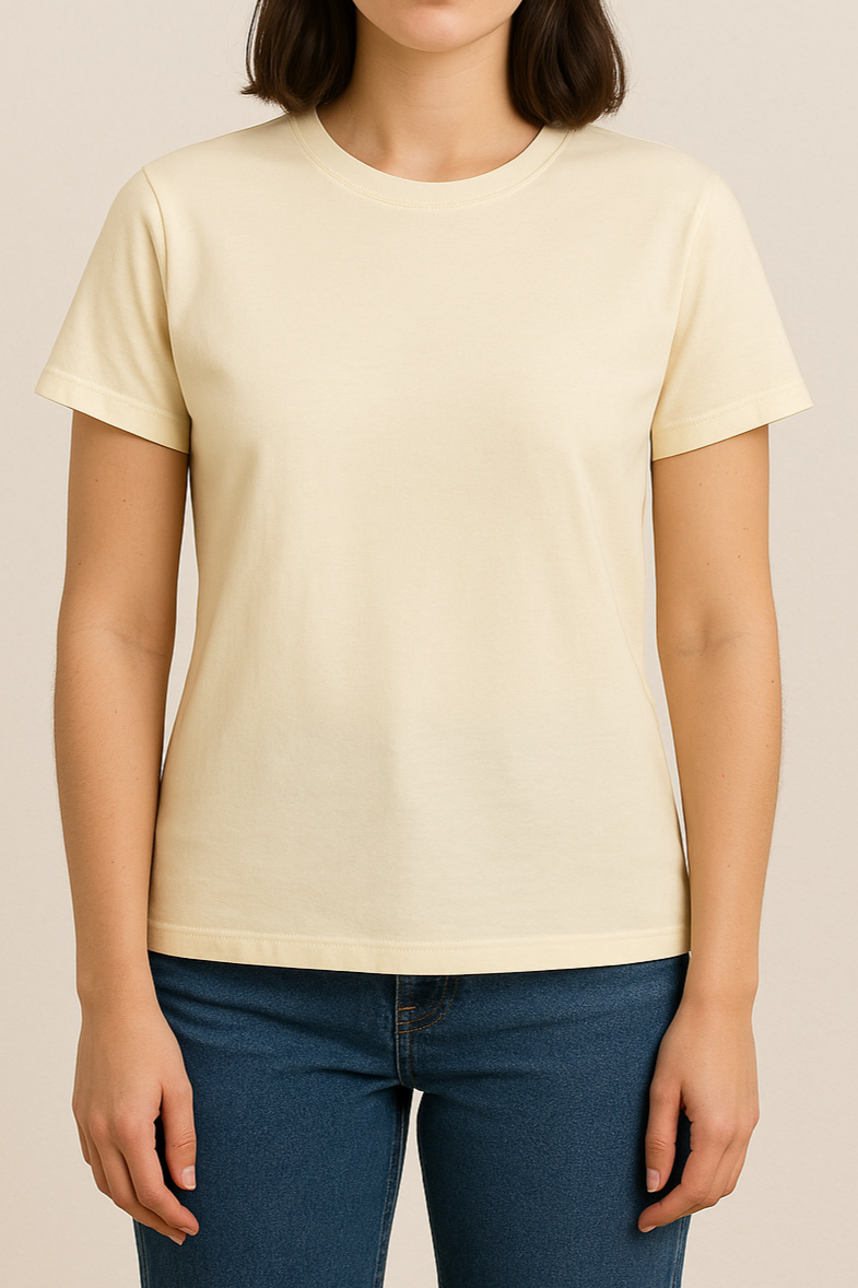 Camiseta Mujer Amarillo Pastel